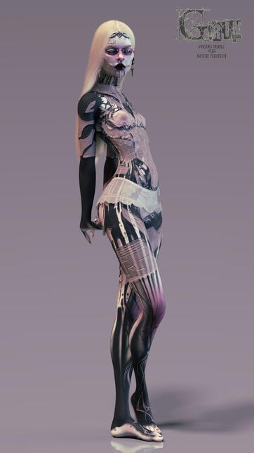 Inked Skin with Cybernetics